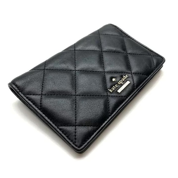 kate spade Handbags - kate spade Carey Black Quilted Leather Snap Bifold Continental Wallet
